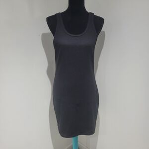 Vans Women's Sleeveless Ribbed Tank Mini Dress Size Large Black Skater Casual